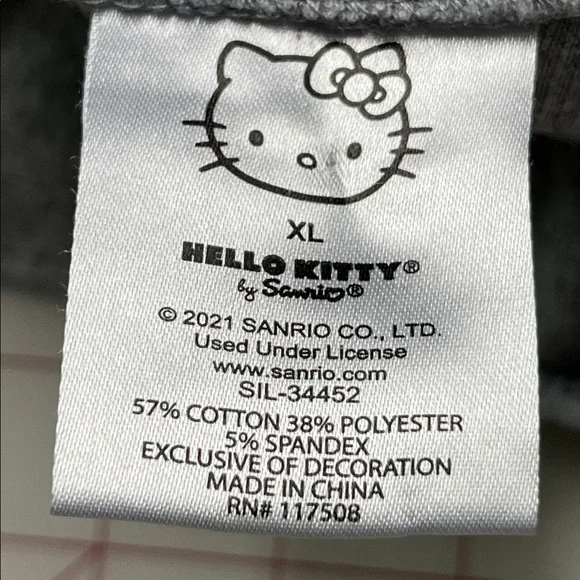 HELLO KITTY by Sanrio Polo Johnny Collar Stretch Rib Knit Grey Short SL Dress XL - Picture 6 of 16